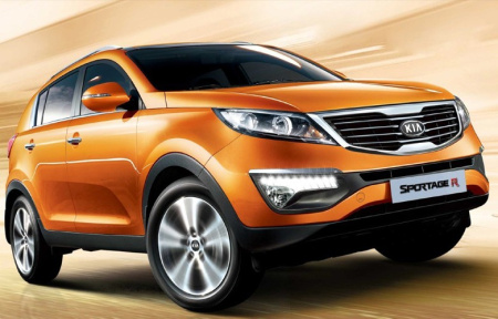 Kia Sportage (10–/14–) Штатные светодиодные дневные ходовые огни (ДХО), комлект.