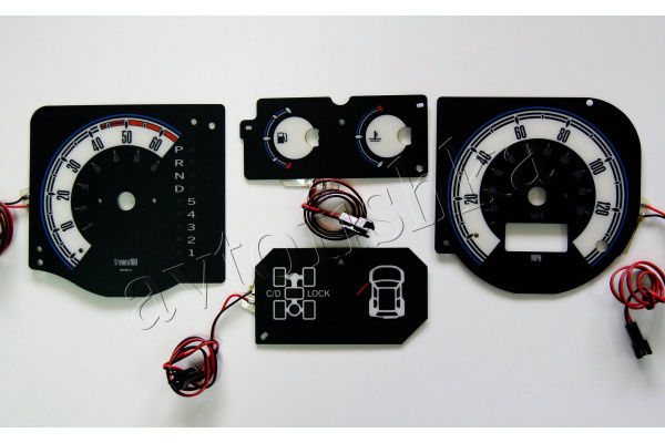 Mitsubishi Pajero, Montero 1999-2006 светодиодные шкалы (циферблаты) на панель приборов - дизайн 1