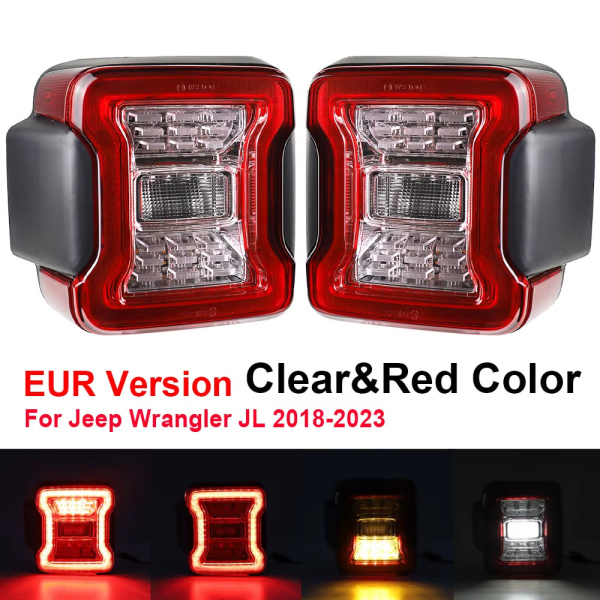 Jeep Wrangler JL RUBICON (18-23) фонари задние светодиодные красно-прозрачные