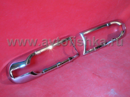 Toyota FJ Cruiser (07-) хромированные декоративные накладки на передние фонари поворотников, комплект 2 шт.