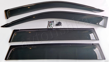 Toyota Prado 120 | Lexus GX470 (02-09) дефлекторы окон в стиле оригинал Toyota, ветровики широкие, комплект 4 шт.