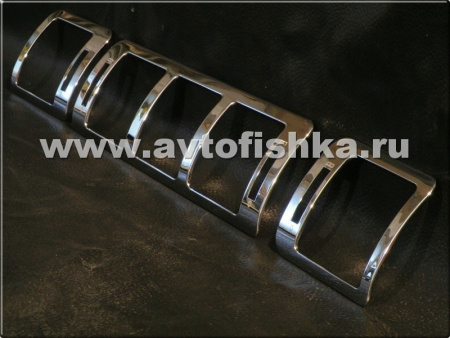 Mercedes ML W163 (98-05) декоративные накладки на дефлекторы воздуховодов салона хромированные, комплект 3 шт.