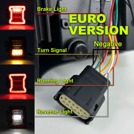 Jeep Wrangler JL RUBICON (18-23) фонари задние светодиодные красно-прозрачные