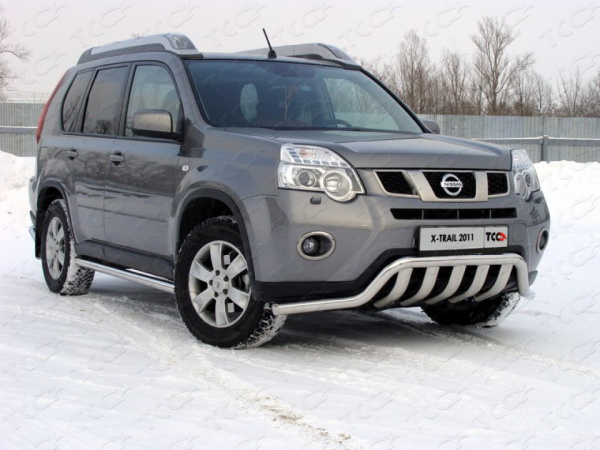 Nissan X-Trail (10–15) Защита передняя нижняя 60,3/75 мм