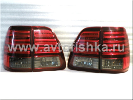 Toyota Land Cruiser 100 (98-07) фонари задние светодиодные красно-тонированные, дизайн Lexus, комплект лев.+прав.