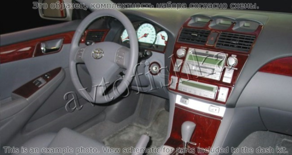 Декоративные накладки салона Toyota Camry Solara 2004-н.в. полный набор, с навигацией система, Автоматическая коробка передач