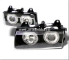 BMW 3 E36 (91-99) 2, 4 дв. фары передние черные со светящимися ободками, комплект 2 шт.
