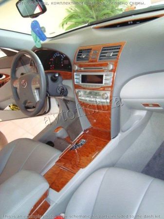 Декоративные накладки салона Toyota Camry 2007-2010 двери вставки.