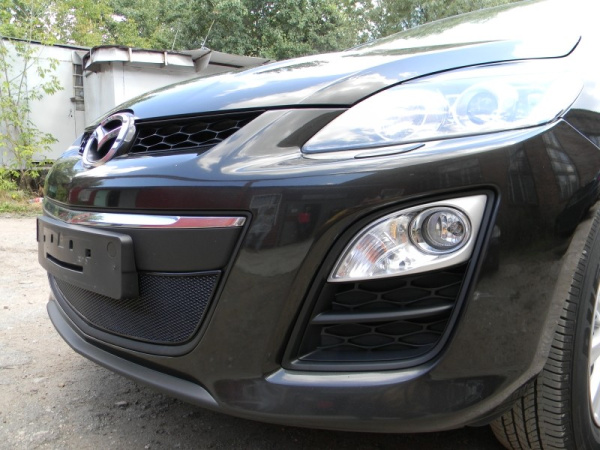 Mazda CX-7 (10–12) Защита радиатора Premium, чёрная, низ