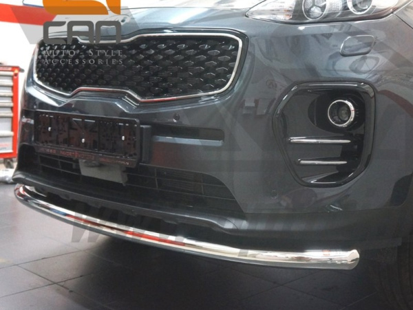 Kia Sportage (16–) Защита переднего бампера одинарная d 60 мм, нерж.