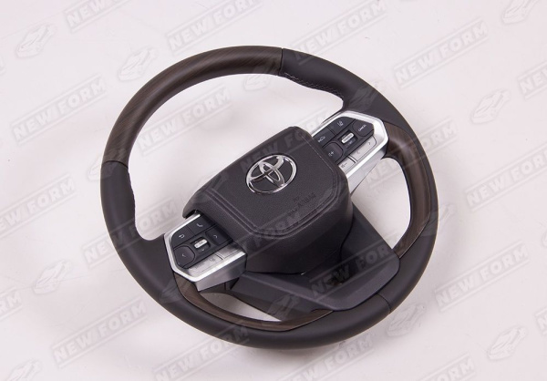 Toyota Land Cruiser LC 200 2007 - 2012 Руль коричневое дерево с хромированными элементами