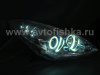 Lexus ES300-350 (01-06) фары передние линзовые хромированные, со светящимися ободками, комплект 2 шт.