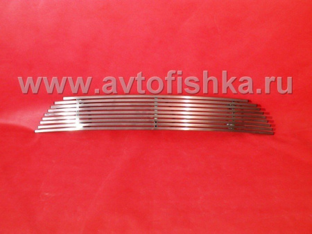 Mitsubishi Outlander XL 06- накладка на решетку переднего бампера из профильной трубы нержавеющей стали 10 x 6 мм