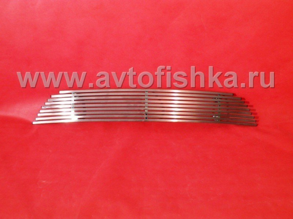 Mitsubishi Outlander XL 06- накладка на решетку переднего бампера из профильной трубы нержавеющей стали 10 x 6 мм