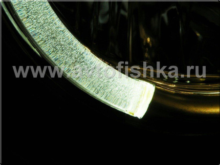 BMW X5 (98-03) фары передние линзовые черные, со светящимися ободками, с электрокорректором, комплект 2 шт.