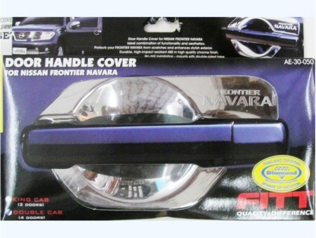Nissan Navara (05-) накладки под ручки дверей хромированные, с надписью "NAVARA", комплект 4 шт.