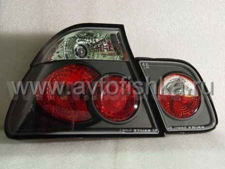 BMW 3 E46 (98-01) 4 дв. седан фонари задние черные, дизайн Toyota Altezza, комплект лев.+прав.