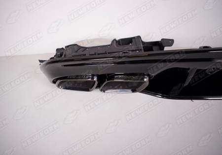 Mercedes-Benz C-Klasse W205 Coupe рестайлинг 2018 - н.в. Диффузор заднего бампера 6.3S AMG с черными насадками на глушитель