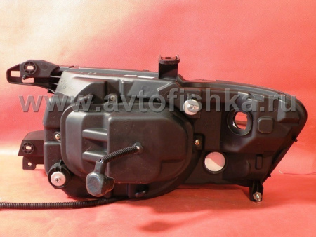 Mitsubishi Pajero 3 (2000-2006) фары передние линзовые черные со светящимися ободками и светодиодной подсветкой, комплект 2 шт.