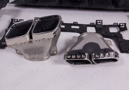 Mercedes-Benz GLE-Klasse C167 рестайлинг 2023 - н.в. Диффузор заднего бампера 6.3 AMG с хром насадками на глушитель