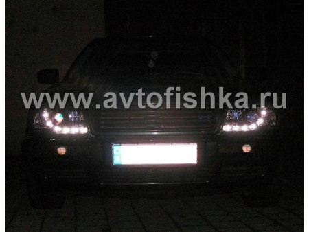 Audi 80 B4 (91-95) фары передние линзовые хромированные со светодиодной подсветкой