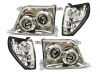Toyota Land Cruiser Prado 90 (1996-2002) фары передние хромированные, со светящимися ободками, комплект 2 шт.