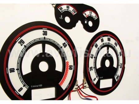 Audi A4 (95-01) (B5) светящиеся шкалы приборов - накладки на циферблаты панели приборов, дизайн № 2