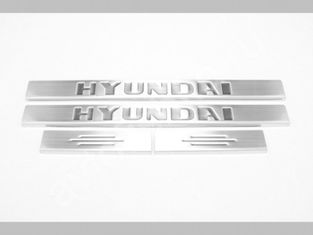 Hyundai i30 (06.2006-) накладки на пороги из нержавеющей стали, 4 шт.