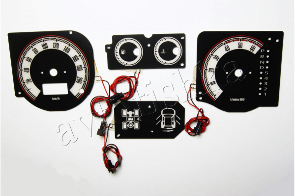 Mitsubishi Pajero, Montero 1999-2006 светодиодные шкалы (циферблаты) на панель приборов - дизайн 2