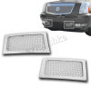 Cadillac Escalade, Escalade EXT, ESV (07-) решетки переднего бампера, сетка из нержавеющей стали, тонированный хром, классический дизайн, комплект 2 шт.