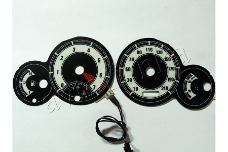 Peugeot Partner 1 светодиодные шкалы (циферблаты) на панель приборов - дизайн 2