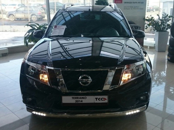 Nissan Terrano (14–) Защита передняя нижняя (овальная (с ходовыми огнями)) 75х42 мм