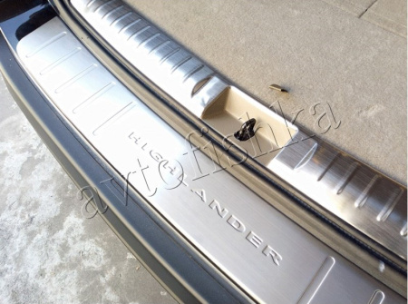 Toyota Highlander (07-13) накладки на бампер и порог двери багажника, нержавейка