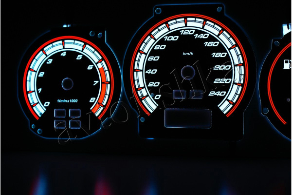 Honda Accord (98-03) светодиодные шкалы (циферблаты) на панель приборов - дизайн 1