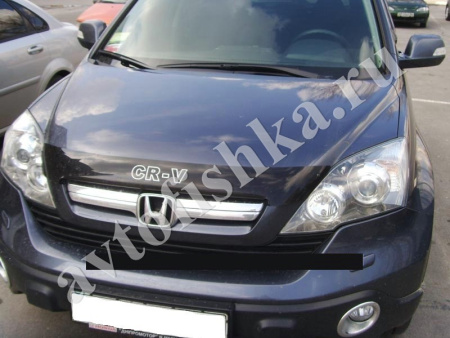 Дефлектор капота темный с надписью Honda CR-V 2007-2010