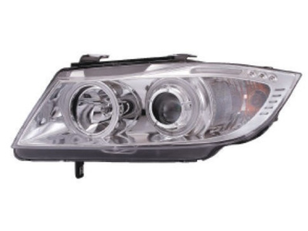 BMW E90 (04-) фары передние линзовые хромированные, со светящимися ободками, с моторами электрокорректора