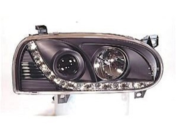Volkswagen Golf (92-97) фары передние линзовые, черные