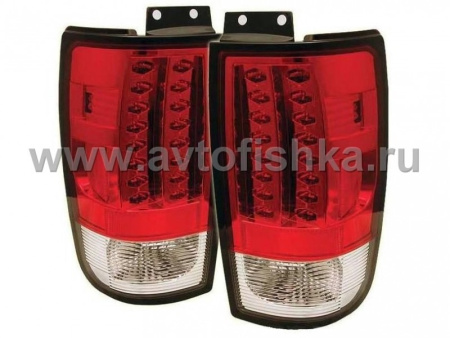 Ford Expedition (97-03) фонари задние светодиодные красно-хромированные, комплект 2 шт.