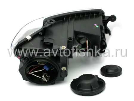 Volkswagen Touran (07-) фары передние черные, со светящимися ободками, комплект 2 шт.