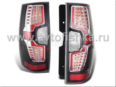 Chevrolet Tahoe, Suburban, GMC Yukon, Denali (07-) фонари задние черные, дизайн под светодиоды, комплект 2 шт.