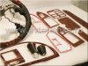Toyota Land Cruiser Prado 120 (02-) руль, рукоятки рычагов переключения передач и накладки в салон под дерево, комплект 27 предметов