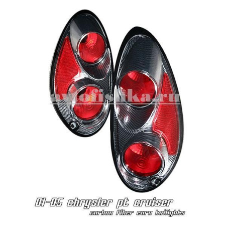 Chrysler PT Cruiser (01-05) фонари задние красные карбоновые, комплект 2 шт.