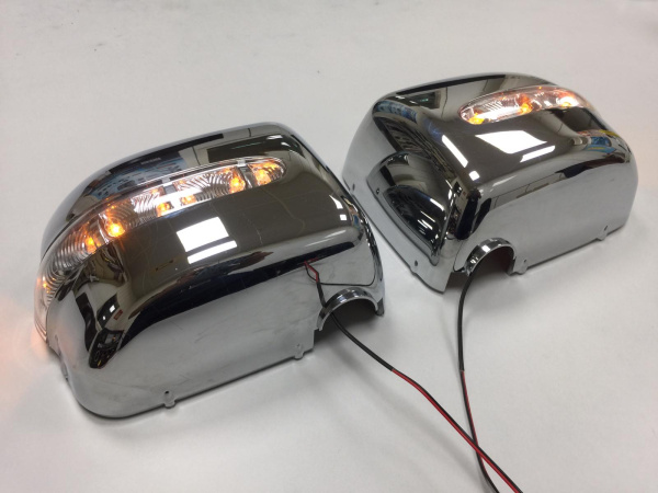 Mercedes G-class W463 (86-12) корпуса боковых зеркал хромированные, с светодиодными поворотниками, комплект лев. и прав.