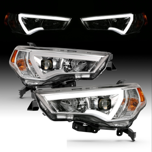Toyota 4Runner (2014-2022) передние фары хромированные светодиодные с ДХО