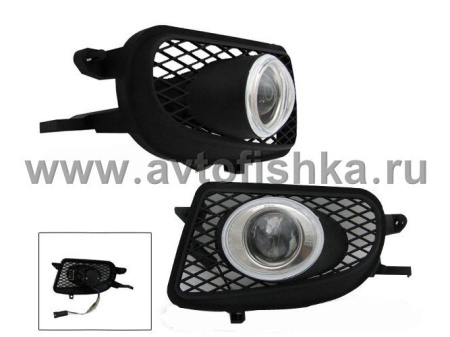Mercedes W210 (00-02), W215 CL (00-02), R129, R170 SLK (96-03), W208 (98-03), W202 (94-00) фары противотуманные линзовые, комплект 2 шт.