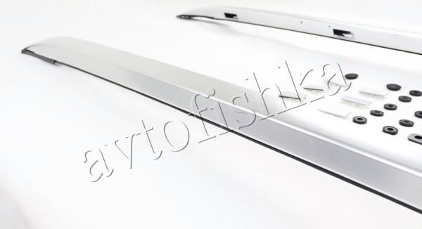 Toyota Land Cruiser 200 (07-/12-/15-) рейлинги (багажник) на крышу серебристые, дизайн LEXUS