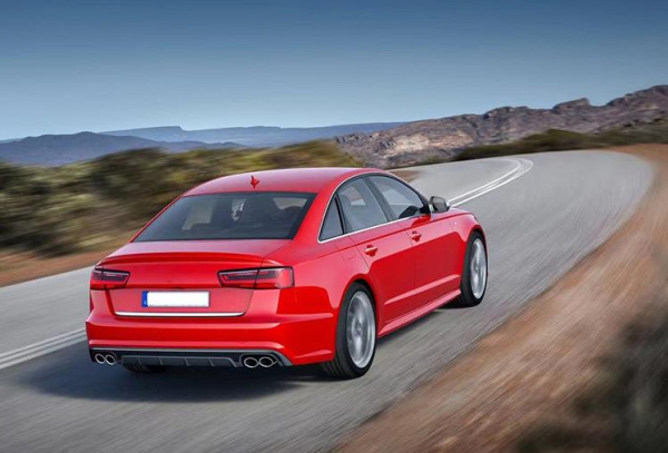 Серебристый диффузор S6 для Audi A6 2016-2018 штатная