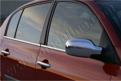Renault Megane (03–) Нижние молдинги стекол, нерж., 4 части, хэтчбек