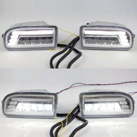 Toyota Land Cruiser 100 фары противотуманные хромированные со светодиодной подсветкой, комплект 2 шт.