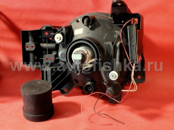 Toyota FJ Cruiser (07-) фары передние линзовые, со светящимися ободками, черные, комплект 2 шт.